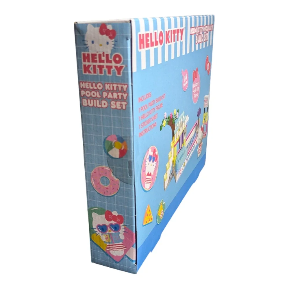 SANIRO - HELLO KITTY AND FRIENDS POOL PARTY BUILD SET - 114 Pc Set